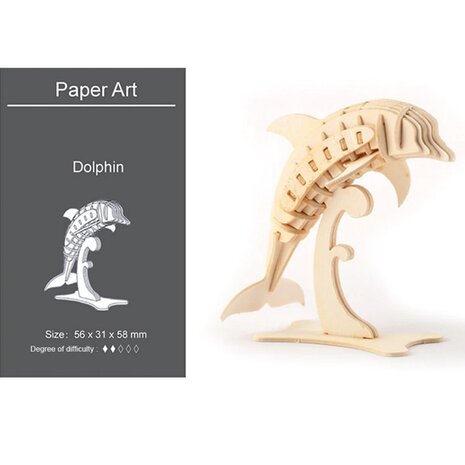 Mini-3D-Tierpuzzle aus Holz 5 Delphin
