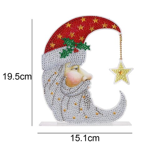 Diamond Painting Stehender Weihnachtsschmuck Weihnachtsmond 01 (20cm)