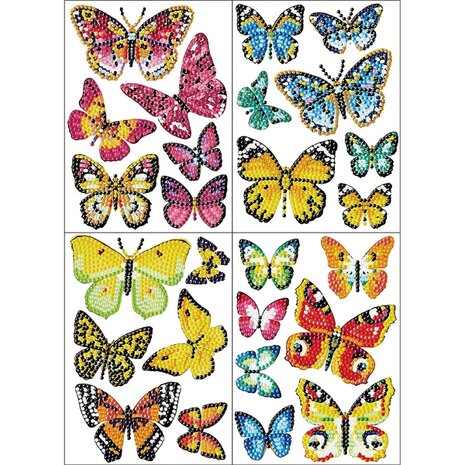 Diamond Painting Sticker Set Schmetterlinge (26 Stück)