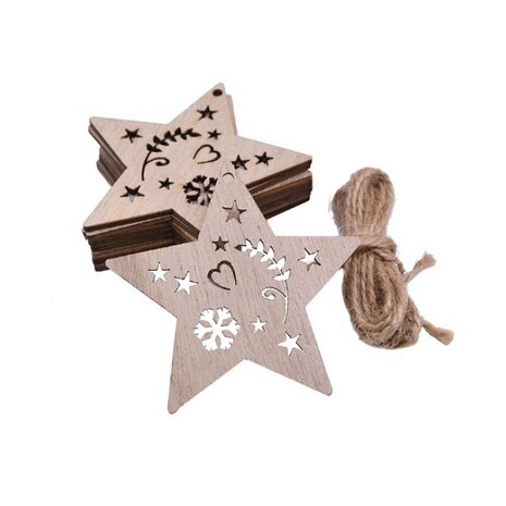 Weihnachtsanhänger aus Holz Sterne zum selber bemalen / bemalen (10 Stück/70mm)