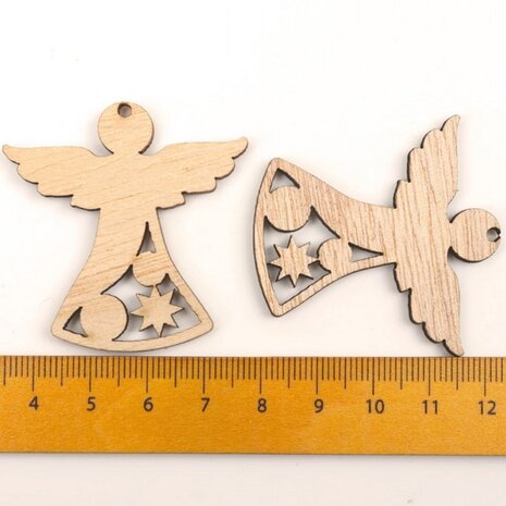 Mini-Weihnachtsanhänger aus Holz Engel zum selber bemalen / bemalen (10 Stück / 44mm)