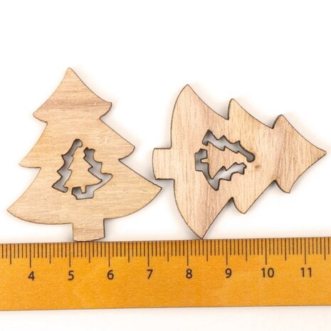 Mini-Weihnachtsanhänger aus Holz Weihnachtsbäume zum selber bemalen / bemalen (10 Stück / 44mm)