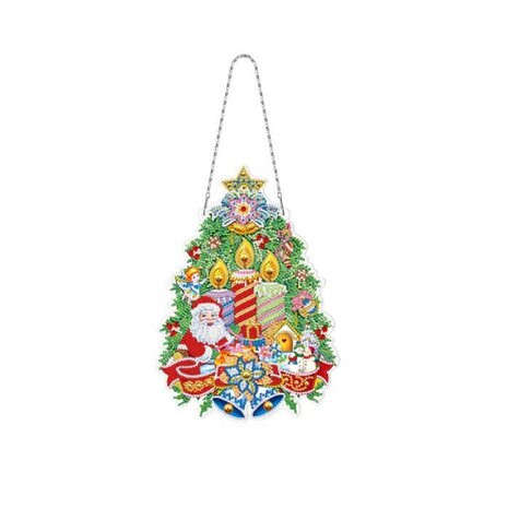 Diamond Painting Weihnachtsschmuck zum Aufhängen mit Lichtern 26 Weihnachtsbaum (30 cm)