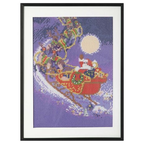 Grafix Diamond Painting Weihnachtsschlitten 30x40cm - Rund