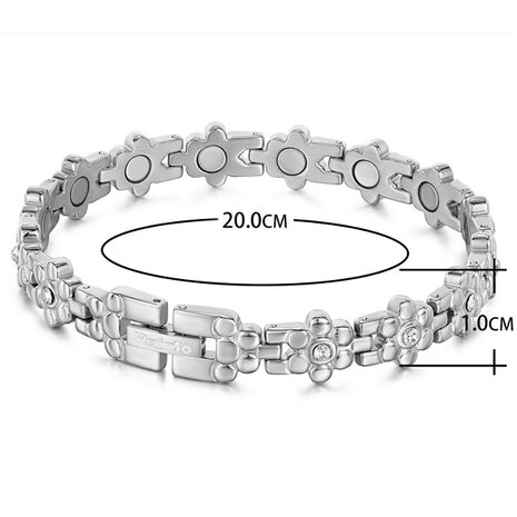 Magnetic Steel (Damen) Armband Julia Silberfarben