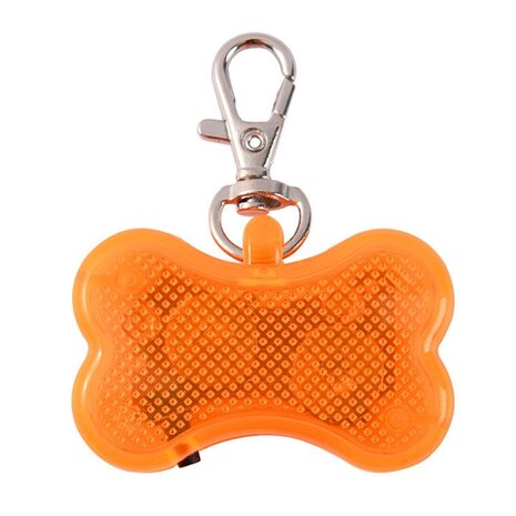 Led beleuchteter Knochen mit Clip für Hundehalsband (Orange)