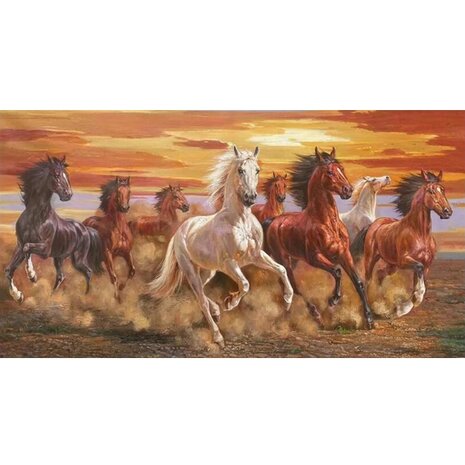 Diamond Painting Running Horses 01 (Größe und Form der Steine ​​nach Wahl)