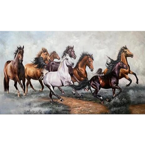 Diamond Painting Running Horses 02 (Größe und Form der Steine ​​nach Wahl)