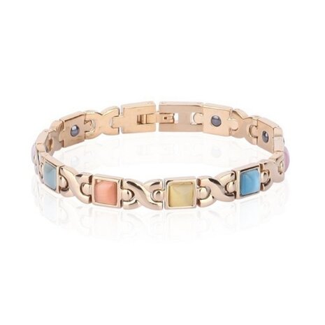 Magnetic Steel (Damen) Armband Jamy 22 (Colorful-Rose Goldfarben)