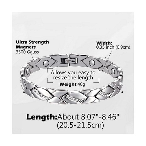 Magnetic Steel (Damen) Armband Fey 01 (Schwarz)