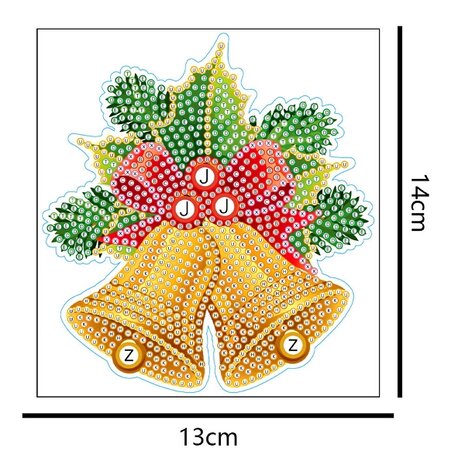Diamond Painting Weihnachtssticker groß Weihnachtsglocken 01 (14cm)