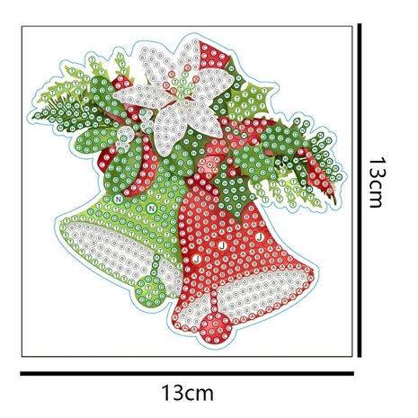 Diamond Painting Weihnachtssticker groß Weihnachtsglocken 02 (13cm)