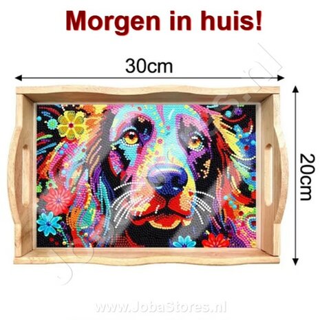 Diamond Painting Holztablett 02 Hund (20x30cm)