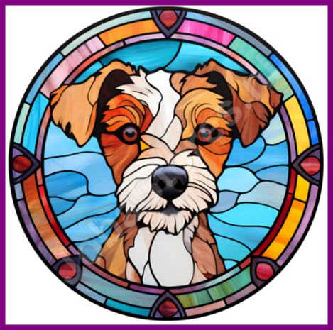 Diamond Painting Glas in lood Hond - Jack Russell