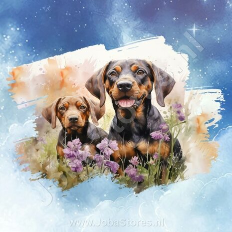 Diamond Painting Aquarel Hond - Bloedhond