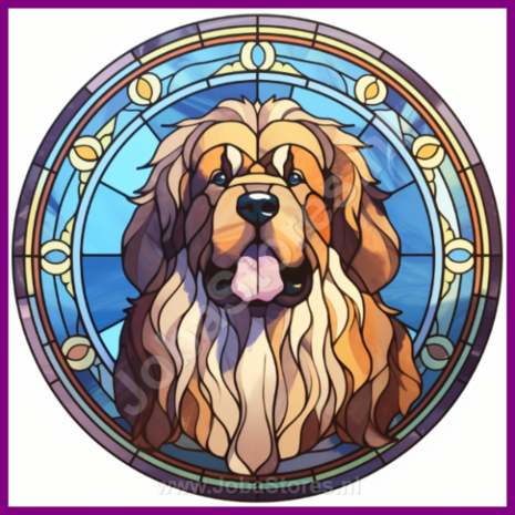 Diamond Painting Glas in lood Hond - Leonberger