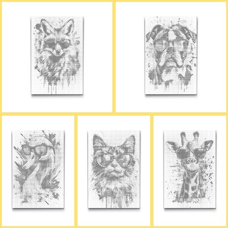 HappyDots DOT Painting Kleurboek Gekke dieren - 20 stippelschilderijen