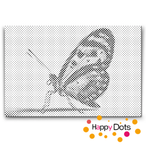 HappyDots DOT Painting Vlinders 18 &ndash; 20x30 cm &ndash; Zwart