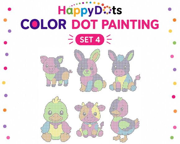 HappyDots Farbpunkt-Malset Bauernhoftiere A4