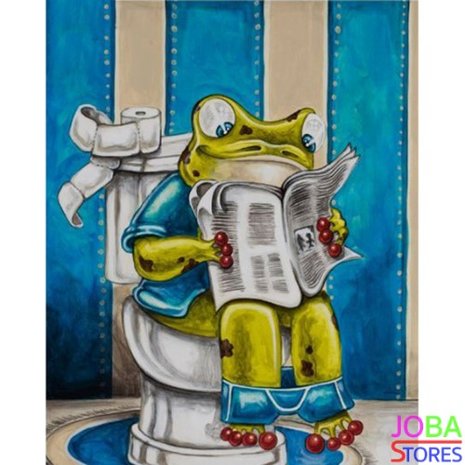 Diamond Painting Toilet Kikker 01 30x40cm - Rond