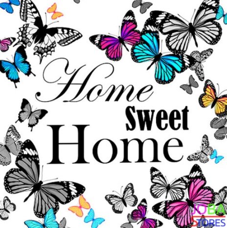 Diamond Painting Home Sweet Home Schmetterlinge 30x30cm