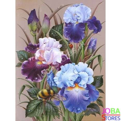 Diamond Painting Blumen mit Biene 40x50cm