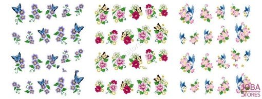 Nagel Sticker Set Glitter & Bloemen (55 vellen)