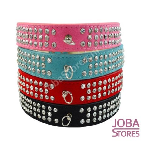 Honden Halsband Bling Rood L