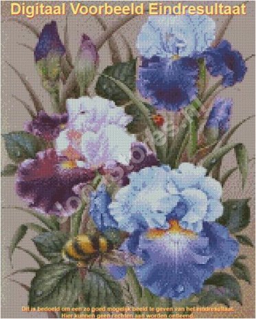 Diamond Painting Blumen mit Biene 40x50cm