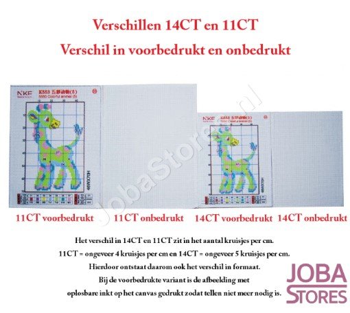 Borduur Pakket Bloem 006 11CT Voorbedrukt (21x21cm)