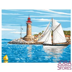 Schilderen op nummer "Sequin Art" Senior Zeilboot