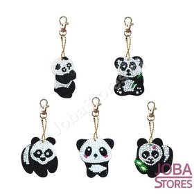 Diamond Painting Schlüsselbund Set Panda (5 Stück)