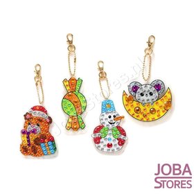 Diamond Painting Schlüsselbund Set Weihnachten 11 (4 Stück)