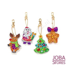 Diamond Painting Schlüsselbund Set Weihnachten 13 (4 Stück)