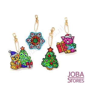 Diamond Painting Schlüsselbund Set Weihnachten 15 (4 Stück)