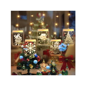 Weihnachtslichter-Girlanden-Rechteck (warmes Weiß)