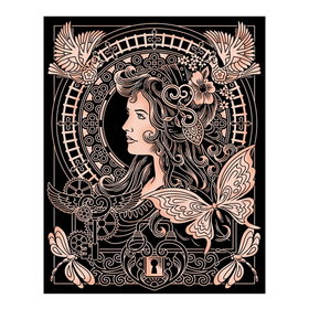 Kratzzeichnung Senior "Sequin Art" Lady Rose Gold