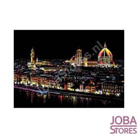 Kratzzeichnung Große "Bunte Stadt" Florenz (41x29cm)