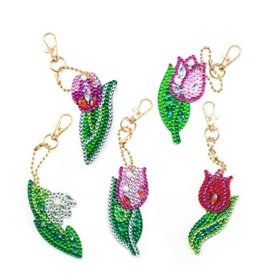 Diamond Painting Schlüsselbund Set Tulpen (5 Stück)