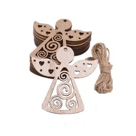 Weihnachtsanhänger aus Holz Engel zum selber bemalen / bemalen (10 Stück / 75mm)