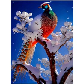 Diamond Painting Winter Bird 05 (Größe und Form der Steine ​​nach Wahl)