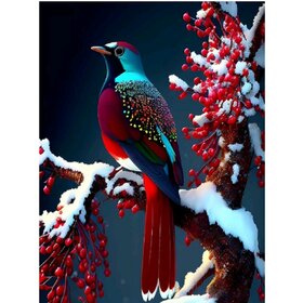 Diamond Painting Winter Bird 06 (Größe und Form der Steine ​​nach Wahl)