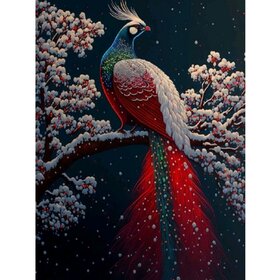 Diamond Painting Winter Bird 07 (Größe und Form der Steine ​​nach Wahl)