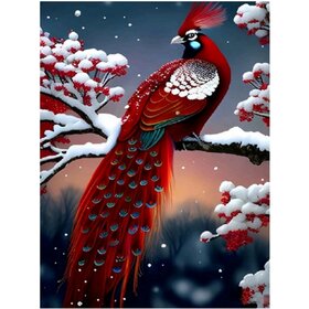 Diamond Painting Winter Bird 08 (Größe und Form der Steine ​​nach Wahl)