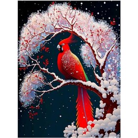 Diamond Painting Winter Bird 09 (Größe und Form der Steine ​​nach Wahl)