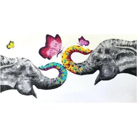 Diamond Painting Zwei Elefanten 02 (Größe und Form der Steine ​​nach Wahl)