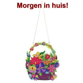 Diamond Painting Hanging Ornament DZ666 Blumen im Korb (25cm)