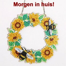 Diamond Painting Holzkranz Sonnenblumen 3035 (24cm)