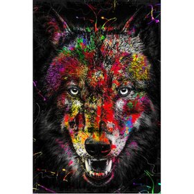 Diamond Painting Wolf Graffiti (Größe und Form der Steine ​​nach Wahl)