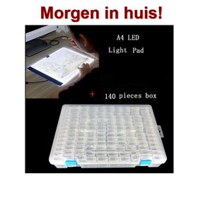 Diamond Painting Sortierbox 140 Steckplätze TicTac-Stil + A4 Lightpad